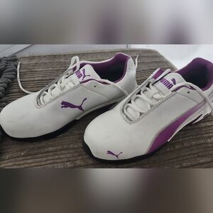 Puma White and Purple Sneakers